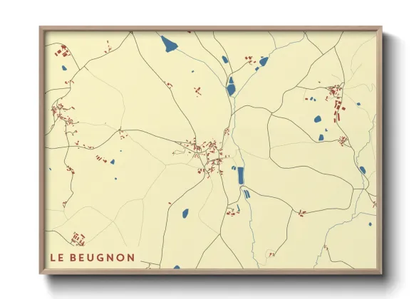 Une affiche de carte sur Le Beugnon