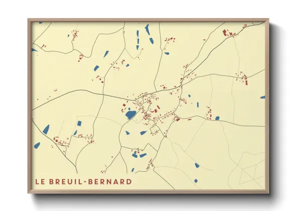 Une affiche de carte sur Le Breuil-Bernard