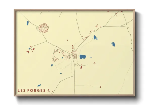 Une affiche de carte sur Les Forges