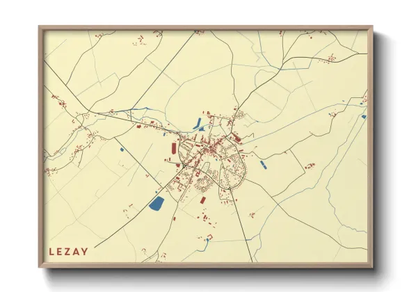 Une affiche de carte sur Lezay