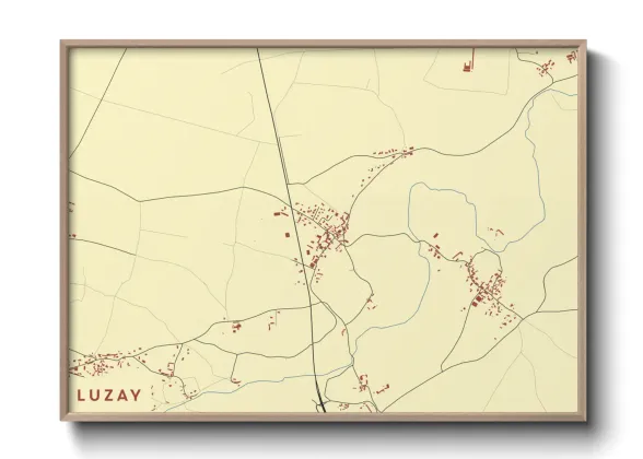 Une affiche de carte sur Luzay