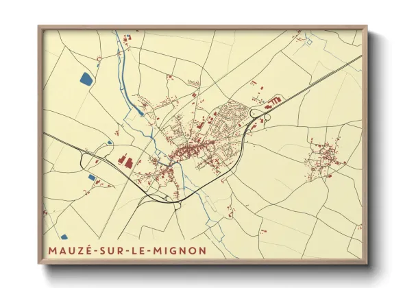 Une affiche de carte sur Mauzé-sur-le-Mignon