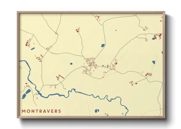 Une affiche de carte sur Montravers