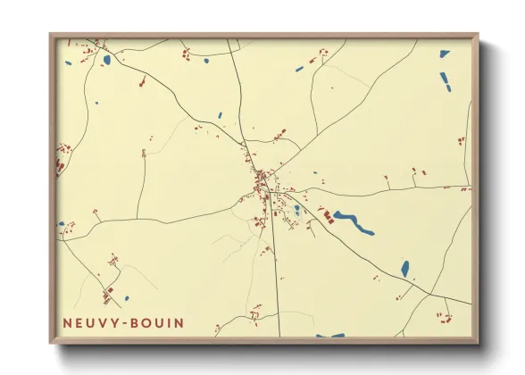 Une affiche de carte sur Neuvy-Bouin
