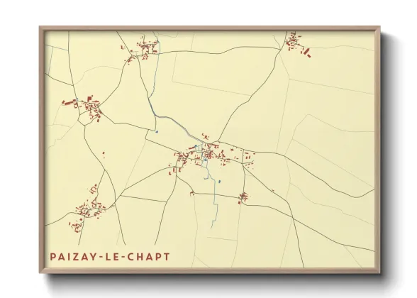 Une affiche de carte sur Paizay-le-Chapt