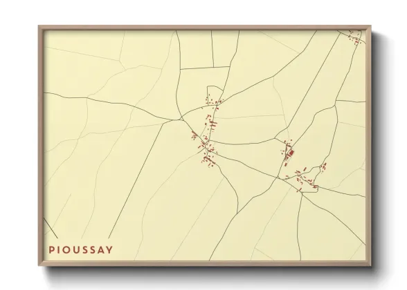 Une affiche de carte sur Pioussay