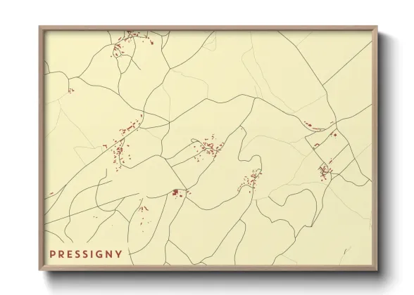 Une affiche de carte sur Pressigny