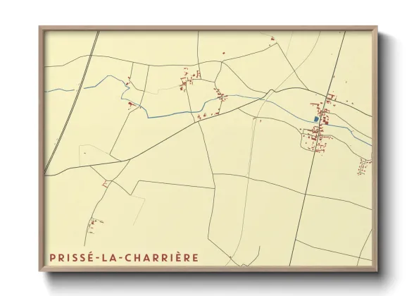 Une affiche de carte sur Prissé-la-Charrière