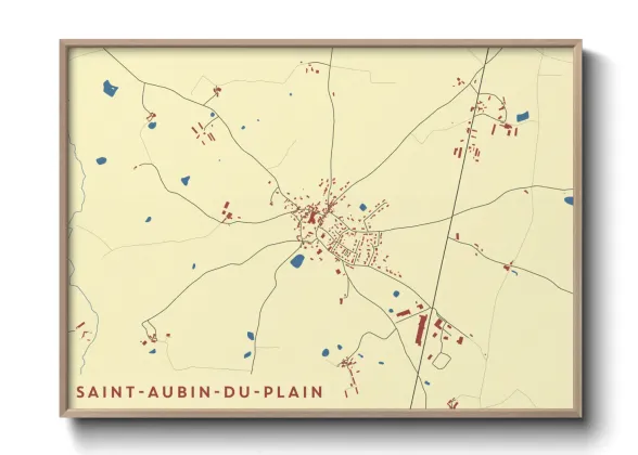 Une affiche de carte sur Saint-Aubin-du-Plain
