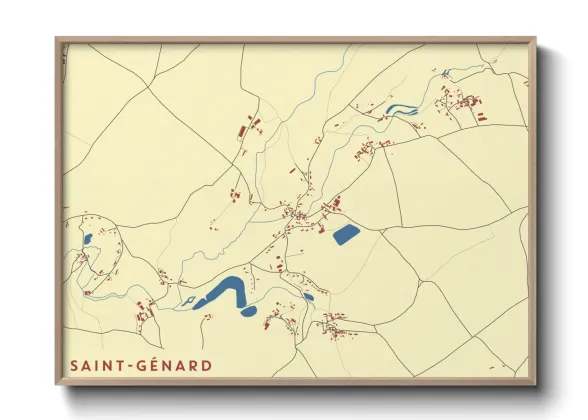 Une affiche de carte sur Saint-Génard