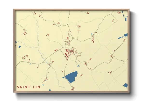 Une affiche de carte sur Saint-Lin