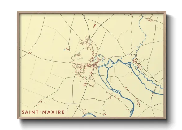 Une affiche de carte sur Saint-Maxire