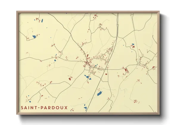 Une affiche de carte sur Saint-Pardoux