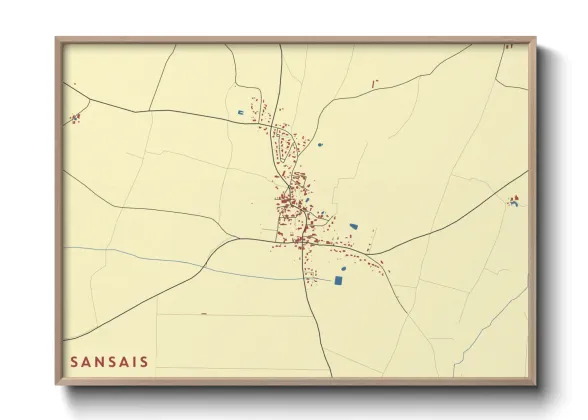 Une affiche de carte sur Sansais