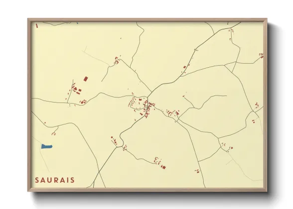 Une affiche de carte sur Saurais