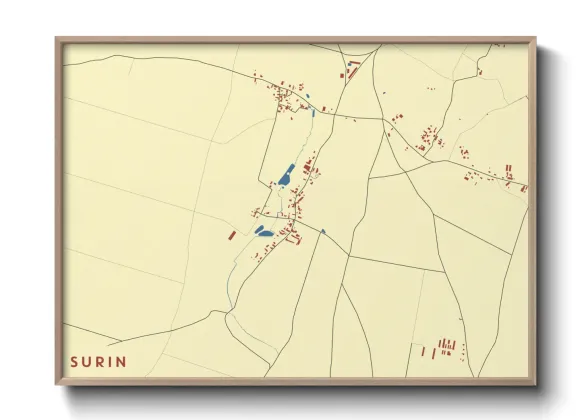Une affiche de carte sur Surin