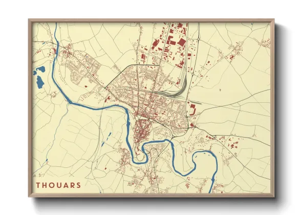 Une affiche de carte sur Thouars