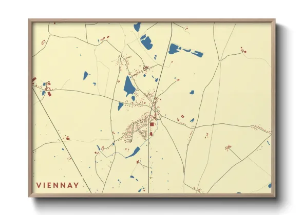 Une affiche de carte sur Viennay