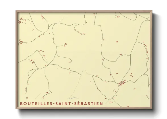 Une affiche de carte sur Bouteilles-Saint-Sébastien