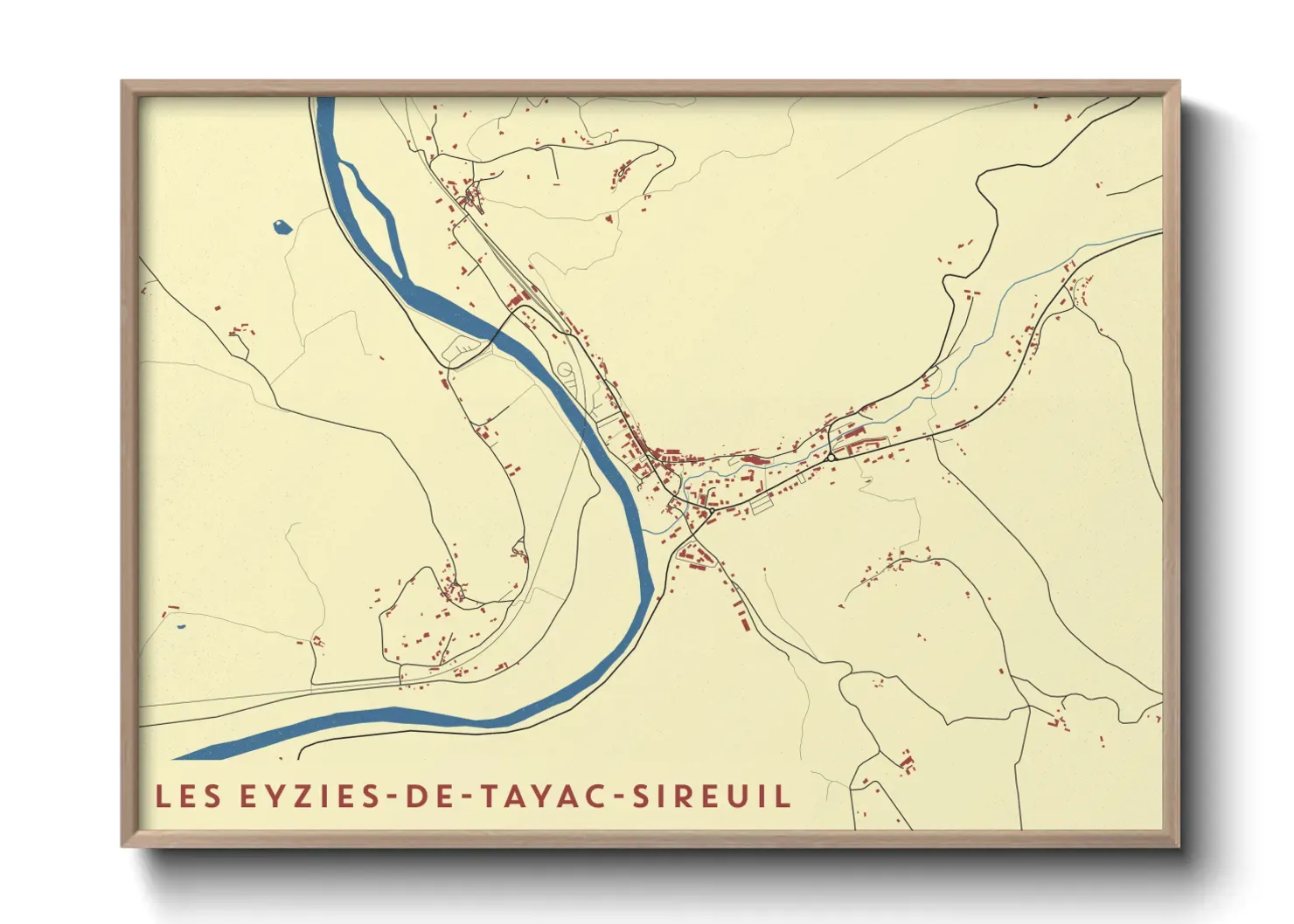 Un poster carteLes Eyzies-de-Tayac-Sireuil