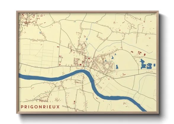 Une affiche de carte sur Prigonrieux