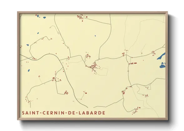Une affiche de carte sur Saint-Cernin-de-Labarde