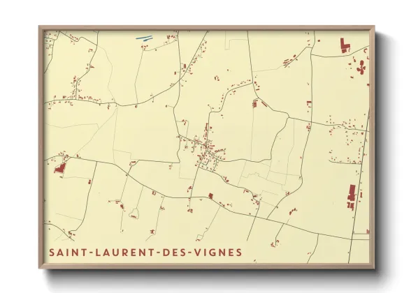 Une affiche de carte sur Saint-Laurent-des-Vignes