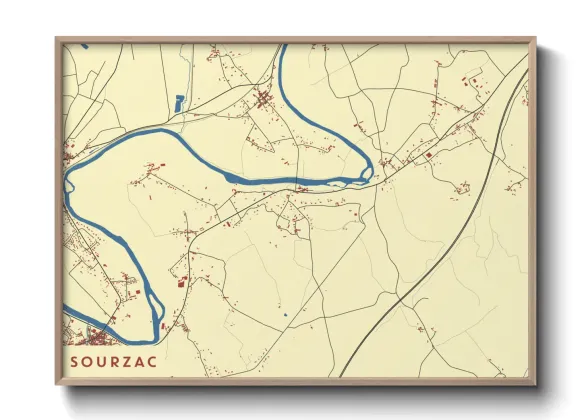 Une affiche de carte sur Sourzac
