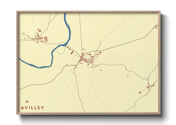 Une affiche de carte sur Avilley