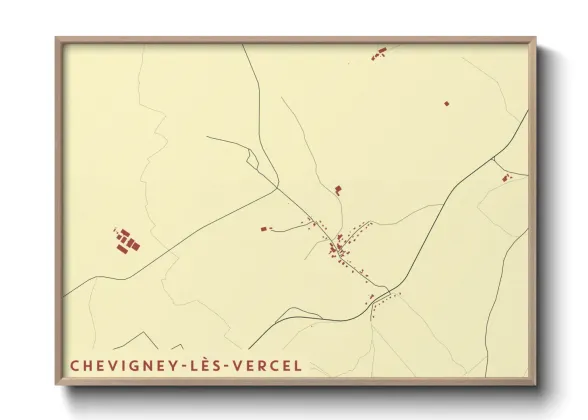 Une affiche de carte sur Chevigney-lès-Vercel