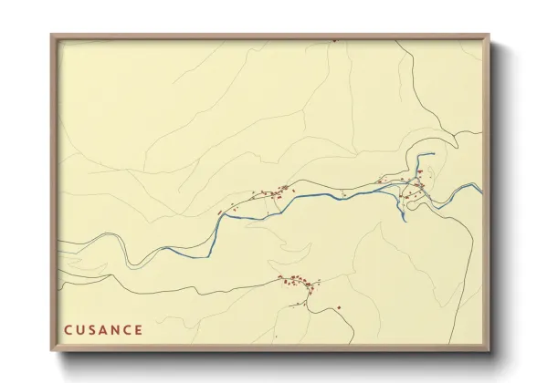 Une affiche de carte sur Cusance