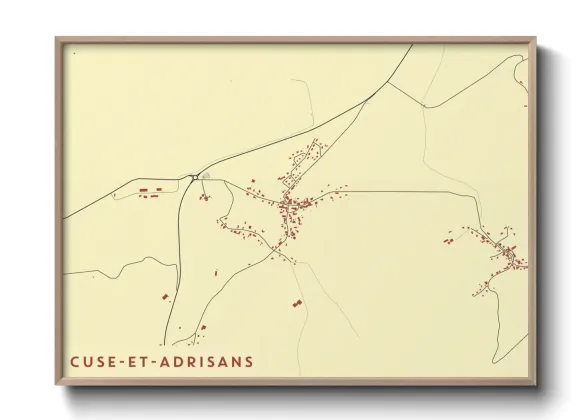 Une affiche de carte sur Cuse-et-Adrisans