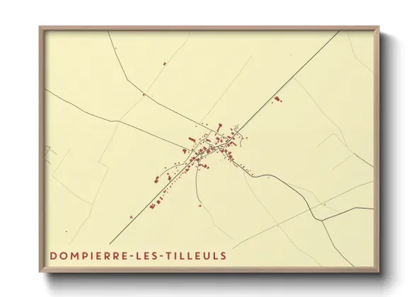 Une affiche de carte sur Dompierre-les-Tilleuls