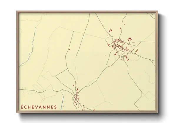 Une affiche de carte sur Échevannes