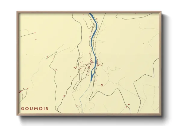 Une affiche de carte sur Goumois