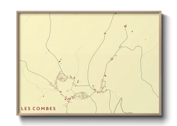 Une affiche de carte sur Les Combes
