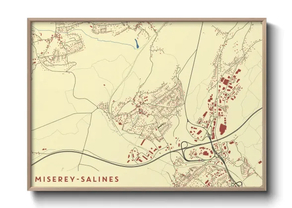 Une affiche de carte sur Miserey-Salines