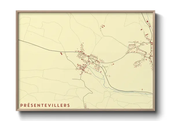 Une affiche de carte sur Présentevillers