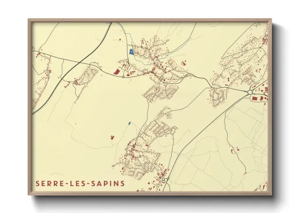 Une affiche de carte sur Serre-les-Sapins