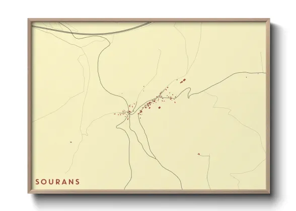 Une affiche de carte sur Sourans