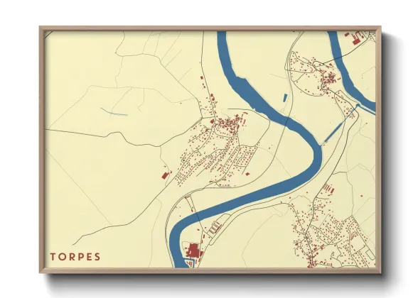 Une affiche de carte sur Torpes