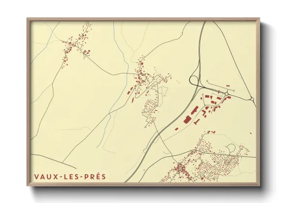 Une affiche de carte sur Vaux-les-Prés