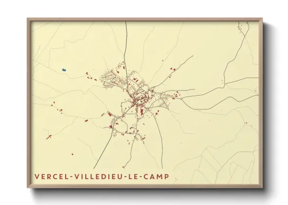 Une affiche de carte sur Vercel-Villedieu-le-Camp