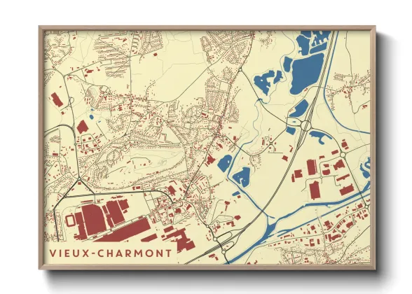 Une affiche de carte sur Vieux-Charmont