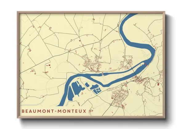 Une affiche de carte sur Beaumont-Monteux