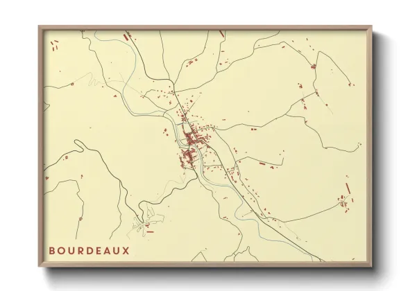 Une affiche de carte sur Bourdeaux