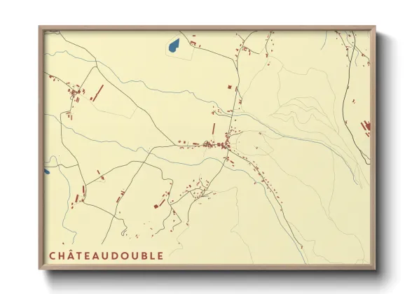 Une affiche de carte sur Châteaudouble