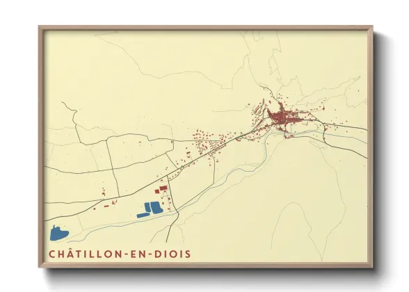 Une affiche de carte sur Châtillon-en-Diois