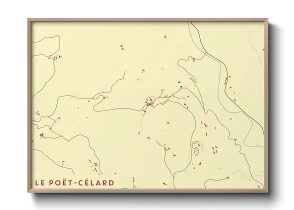 Une affiche de carte sur Le Poët-Célard