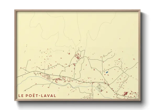 Une affiche de carte sur Le Poët-Laval